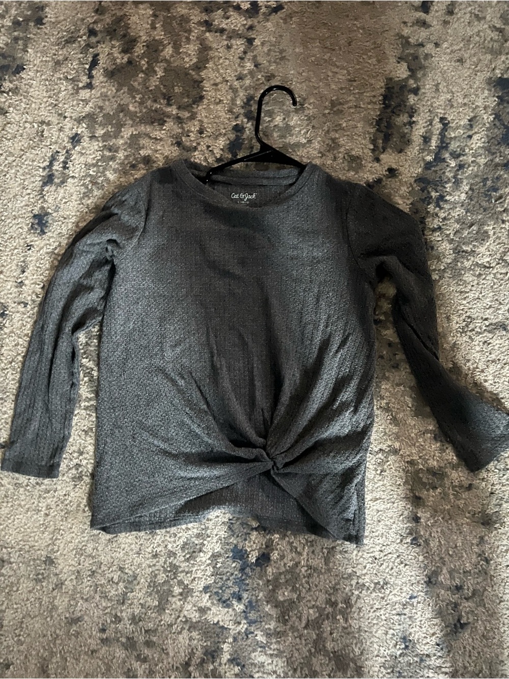 Cat & Jack Twist-Front Long Sleeve Top - Gray